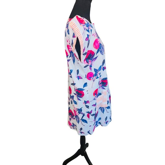 Brooke Wright Cotton Floral Print Apron Style Dress W/ Pockets M Artsy Resort - Picture 5 of 12